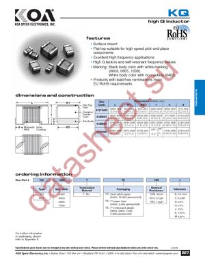 KQ0603LTE11NG datasheet  